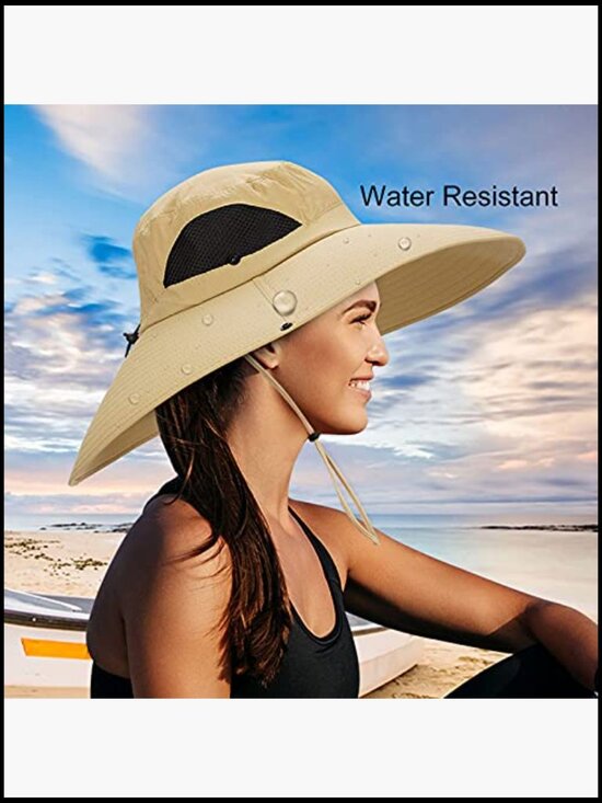 Wide Brim Bucket Hat UPF50+ Waterproof Adjustable Fishing Hiking Camping main image 4